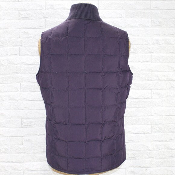 CHARTER CLUB Vest Puffer Quilted Sleeveless Gorpcore Purple Black Stripe Medium - Picture 5 of 12
